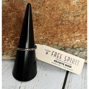 Peyote Bird Sterling Silver Twisted Band Sz 7 Stackable J125